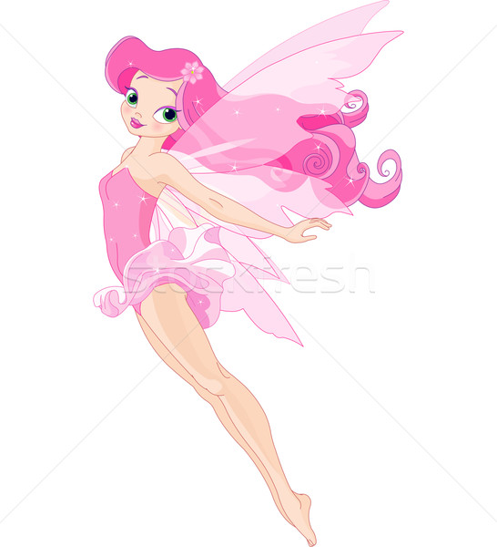 Roze fairy illustratie mooie vlucht jonge Stockfoto © Dazdraperma
