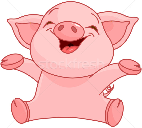 Schweinchen Illustration cute Baby Schwein Zeichnung Stock foto © Dazdraperma