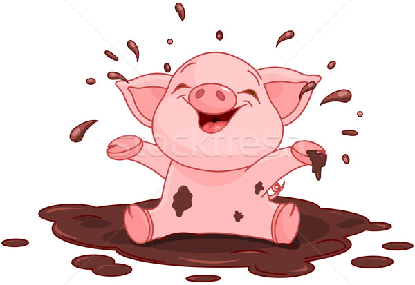 Piggy in a puddle Stock photo © Dazdraperma