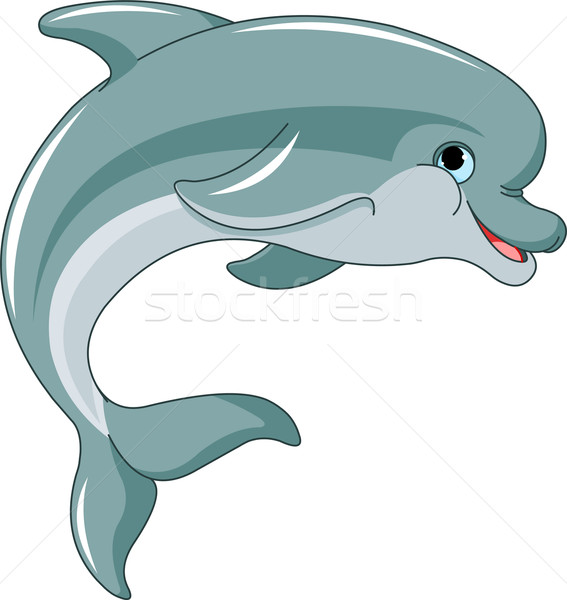 Skoki Delfin odizolowany biały morza niebieski Zdjęcia stock © Dazdraperma