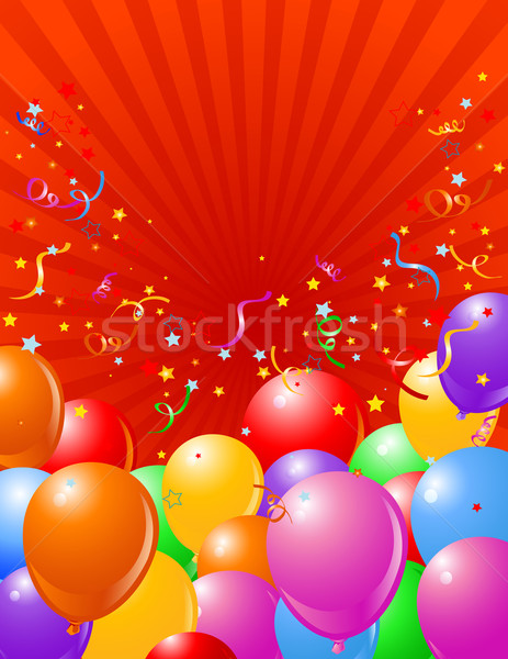 Wakacje balony wielobarwny banner dekoracji Zdjęcia stock © Dazdraperma