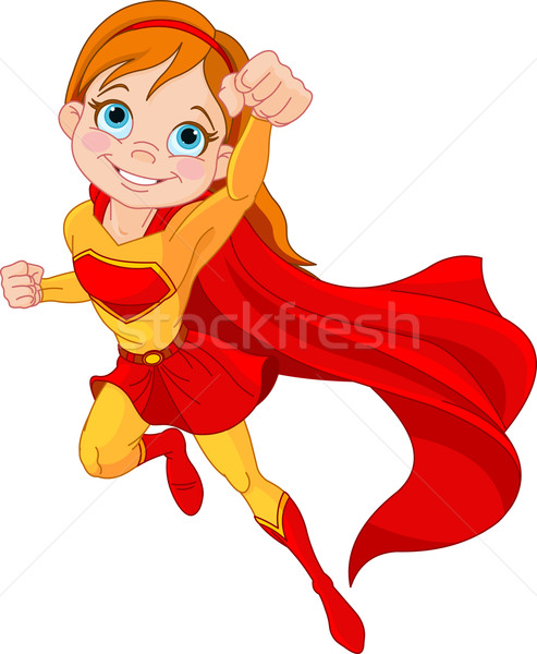Super meisje illustratie vliegen vrouw Stockfoto © Dazdraperma