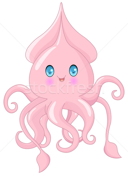 Cute calamar Cartoon ilustración bebé peces Foto stock © Dazdraperma