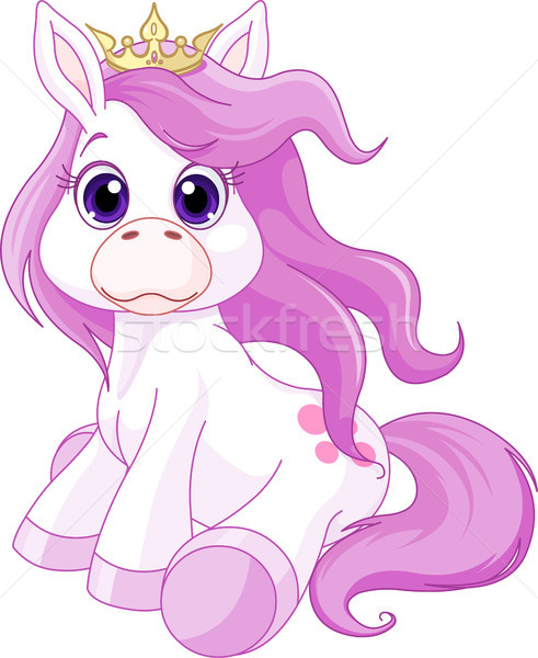 Cute cheval princesse illustration animaux Mustang [[stock_photo]] © Dazdraperma