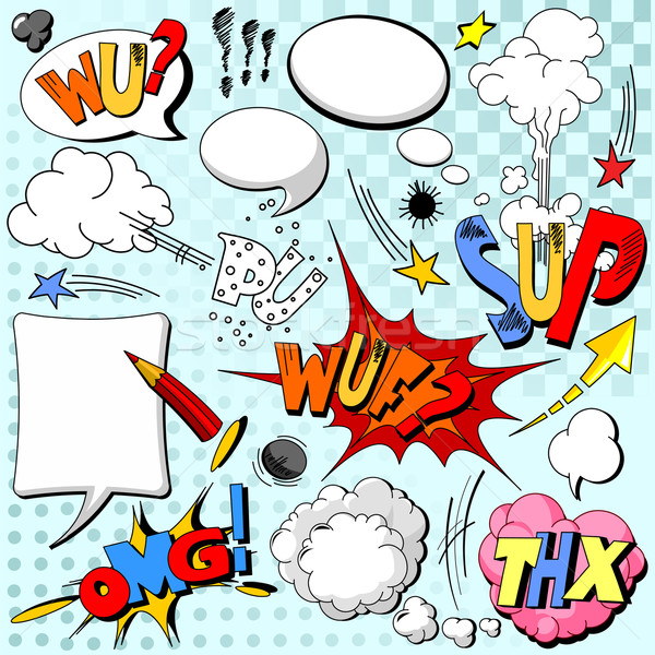 Explozie carte bule crede desen animat Imagine de stoc © Dazdraperma