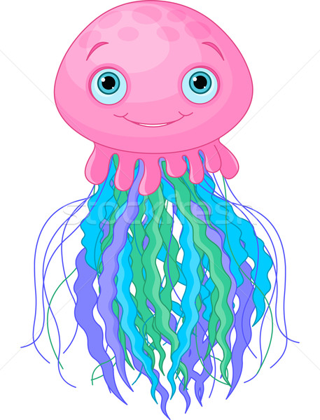 Drăguţ meduză ilustrare desen animat apă natură Imagine de stoc © Dazdraperma