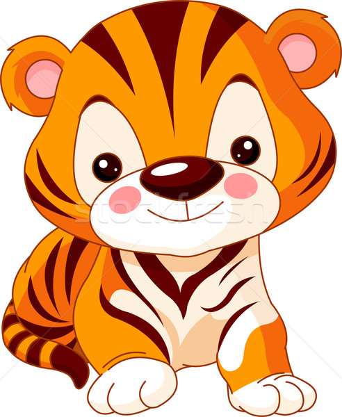 весело зоопарке тигр иллюстрация Cute ребенка Сток-фото © Dazdraperma