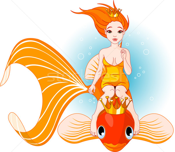 Sirena calarie peşte destul de prinţesă Imagine de stoc © Dazdraperma