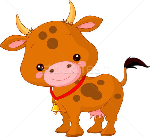 Animaux de la ferme vache illustration cute heureux ferme [[stock_photo]] © Dazdraperma