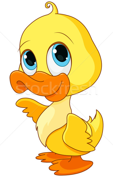 Baby Ente Illustration lächelnd Kunst Vogel Stock foto © Dazdraperma