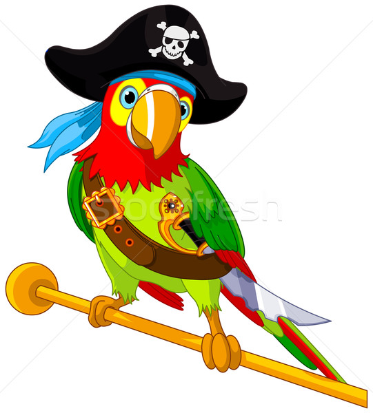 Pirate perroquet illustration oiseau crâne tropicales [[stock_photo]] © Dazdraperma