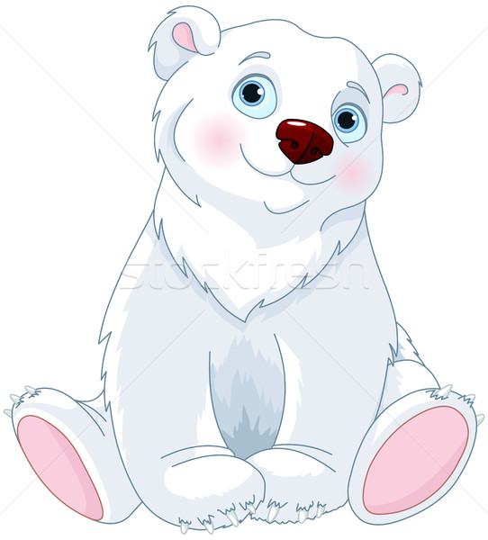 Foto d'archivio: Seduta · orso · polare · cute · orso · bianco · animale