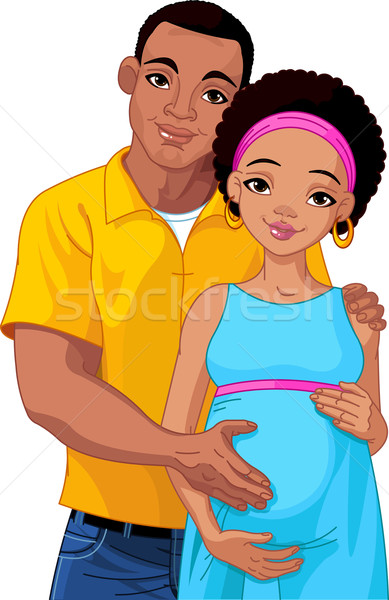 Zwangere paar gelukkig buik meisje Stockfoto © Dazdraperma