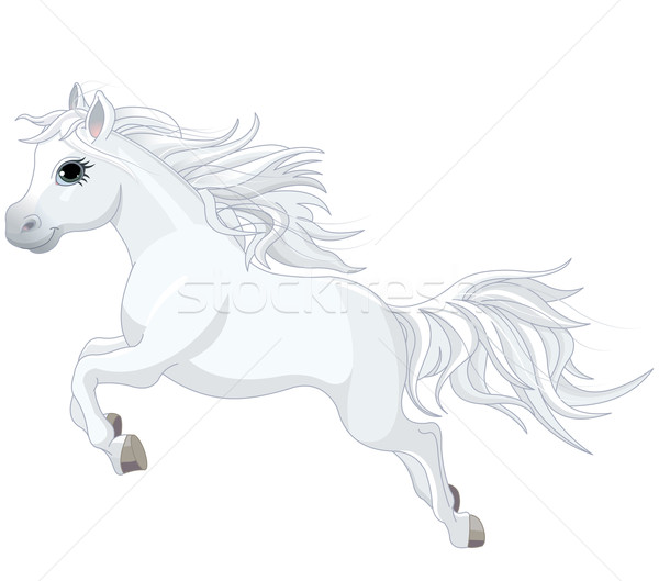 работает лошади иллюстрация красивой white horse спорт Сток-фото © Dazdraperma