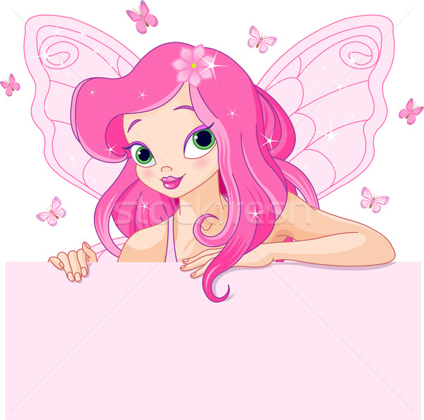 Mooie fairy illustratie meisje vlinder Stockfoto © Dazdraperma