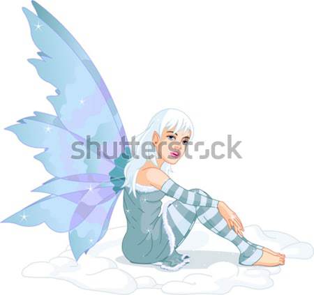 Winter Baby Fee Illustration Schmetterling blau Stock foto © Dazdraperma