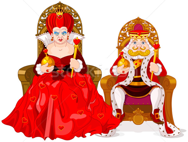 Királynő király illusztráció könyv divat piros Stock fotó © Dazdraperma