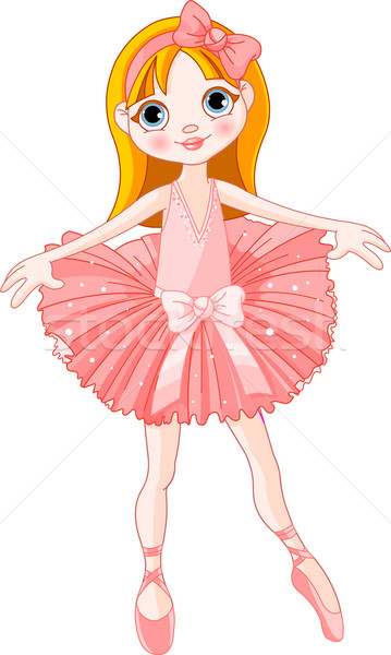 Cute Ballerina Mädchen Illustration wenig rosa Stock foto © Dazdraperma