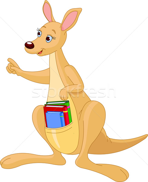 Cartoon Kangaroo and books Stock photo © Dazdraperma