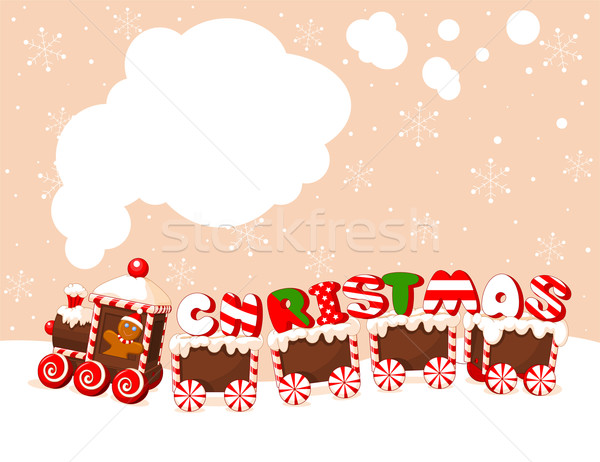 Christmas trein peperkoek room voedsel Stockfoto © Dazdraperma
