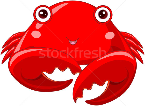 Crab ilustrare drăguţ roşu copil fericit Imagine de stoc © Dazdraperma