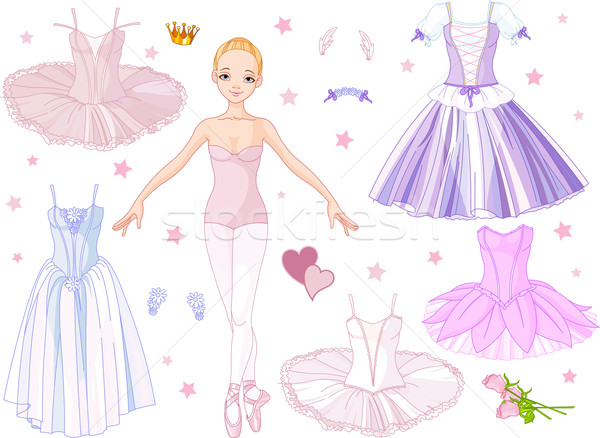 Stockfoto: Ballerina · kostuums · papier · pop · verschillend · partij