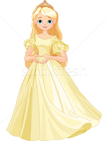 Prenses kalp şekli parmaklar kız sevmek kart Stok fotoğraf © Dazdraperma