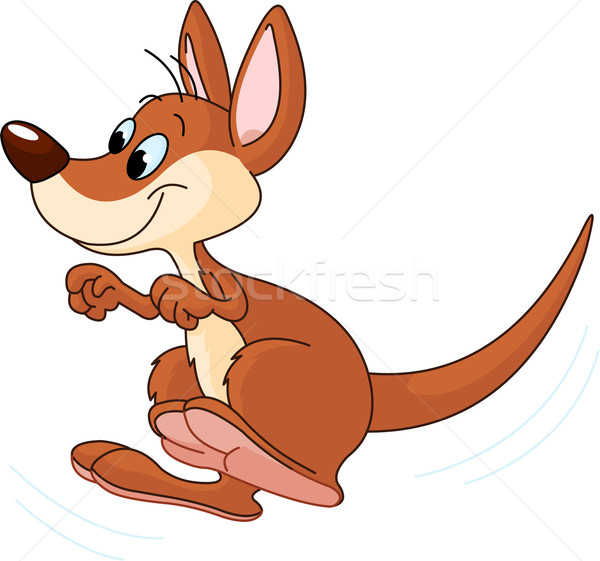 Cute Känguru springen Illustration direkt Stock foto © Dazdraperma