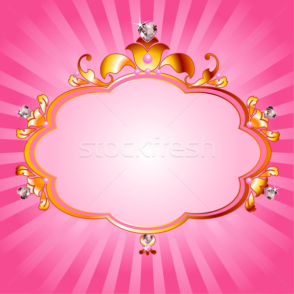 Princess różowy ramki doskonały piękna dziewcząt Zdjęcia stock © Dazdraperma