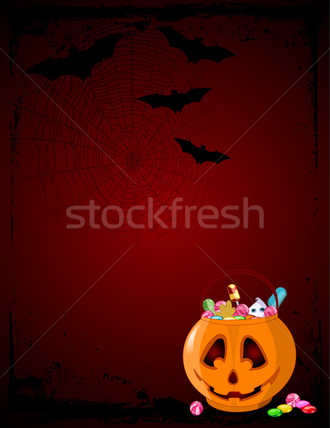 Halloween csemegék vektor lámpás táska tele Stock fotó © Dazdraperma