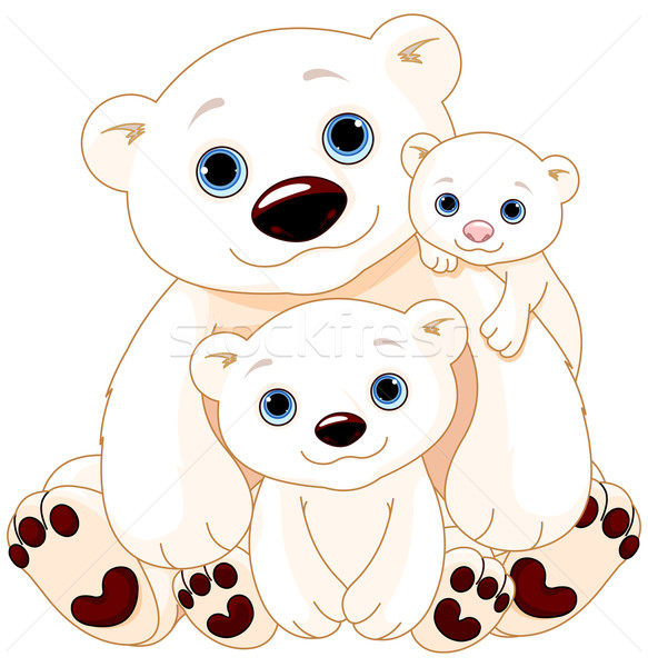 Büyük kutup ayısı aile örnek anne baba Stok fotoğraf © Dazdraperma