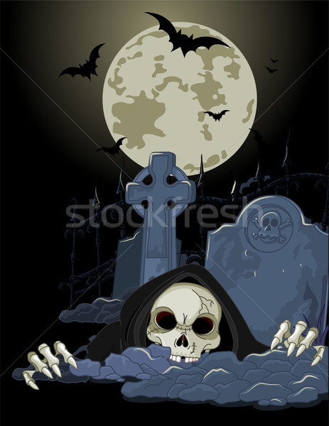 Halloween düster Illustration schrecklich Mond Kunst Stock foto © Dazdraperma