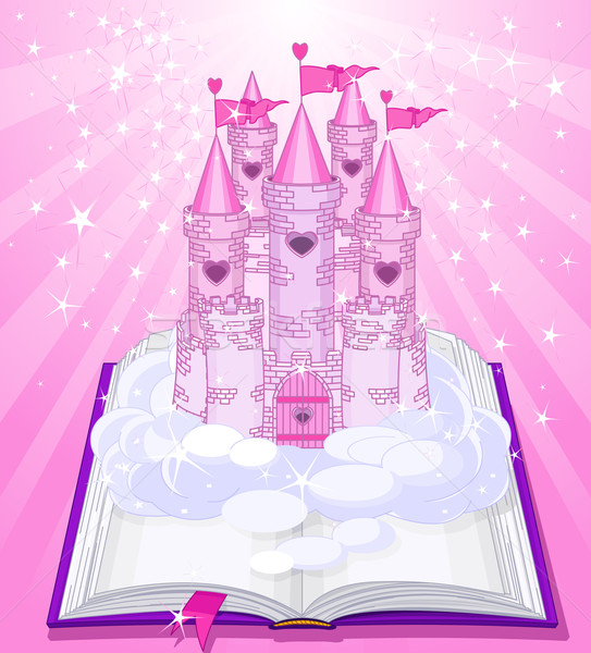 Magic castle appearing from the book Stock photo © Dazdraperma