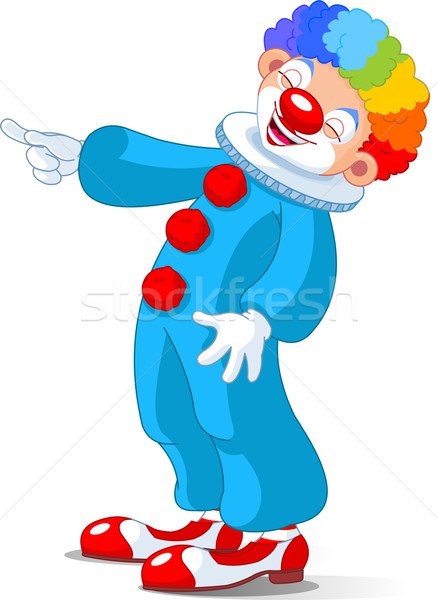 Cute clown rire illustration pointant [[stock_photo]] © Dazdraperma