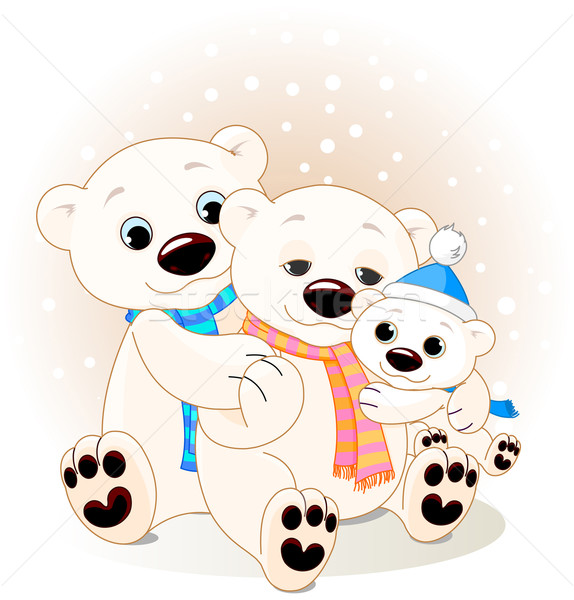 商业照片: 极性 ·熊· 家庭 ·爸· 婴儿