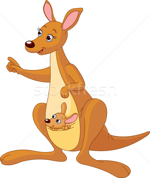 Cartoon Kangaroo and Joey Stock photo © Dazdraperma