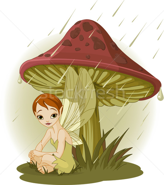 Fairy under Mushroom Stock photo © Dazdraperma