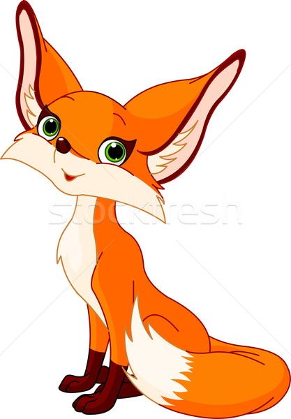 Cute cartoon fox Stock photo © Dazdraperma
