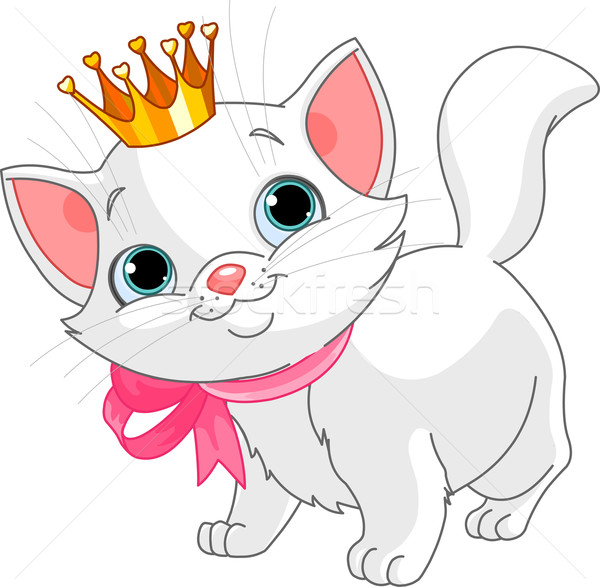 子猫 王女 愛らしい 白 金 ストックフォト © Dazdraperma