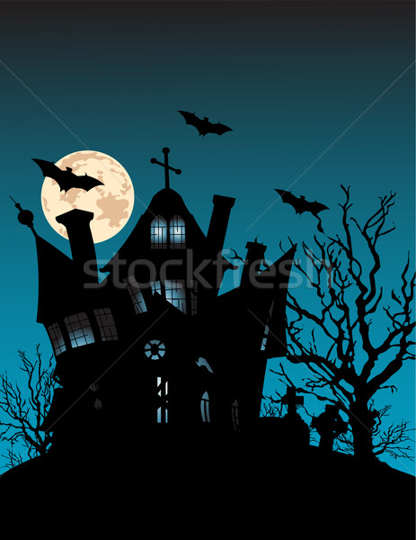 Spooky haunted house Stock photo © Dazdraperma