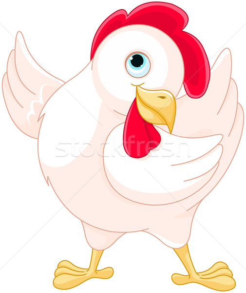 Kura ilustracja cute kurczaka Pióro ptaków Zdjęcia stock © Dazdraperma