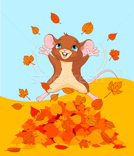 快樂 下降 鼠標 插圖 小鼠 跳躍 商業照片 © Dazdraperma