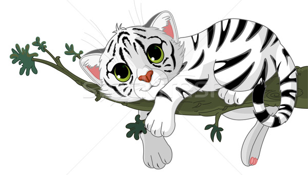 Tiger is on a branch Stock photo © Dazdraperma