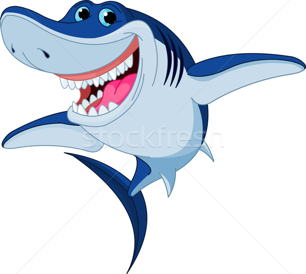 Cartoon  funny shark Stock photo © Dazdraperma