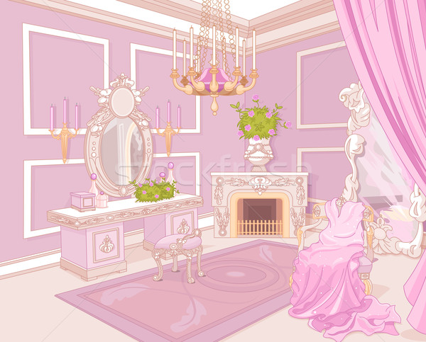 Prinţesă dressing palat cameră lampă oglindă Imagine de stoc © Dazdraperma