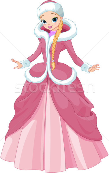 Hiver princesse illustration cute art balle Photo stock © Dazdraperma