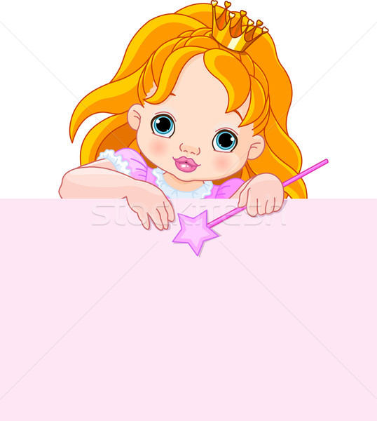 Kicsi hercegnő üres tábla illusztráció művészet korona Stock fotó © Dazdraperma