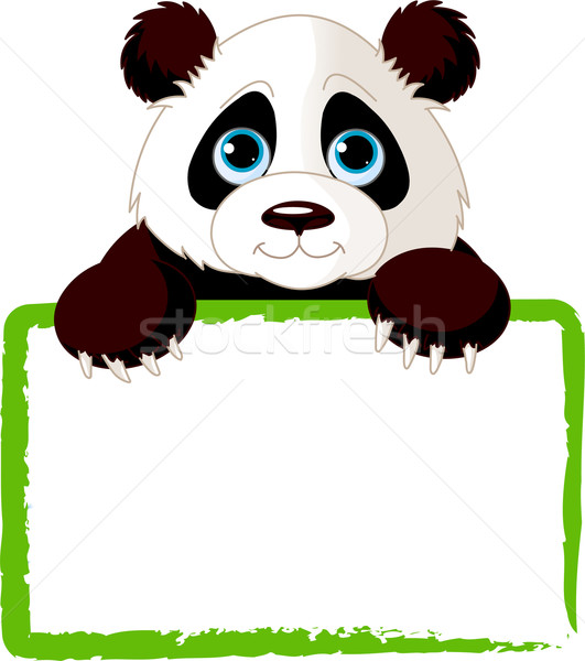 Cute panda tarjeta adorable mirando Foto stock © Dazdraperma