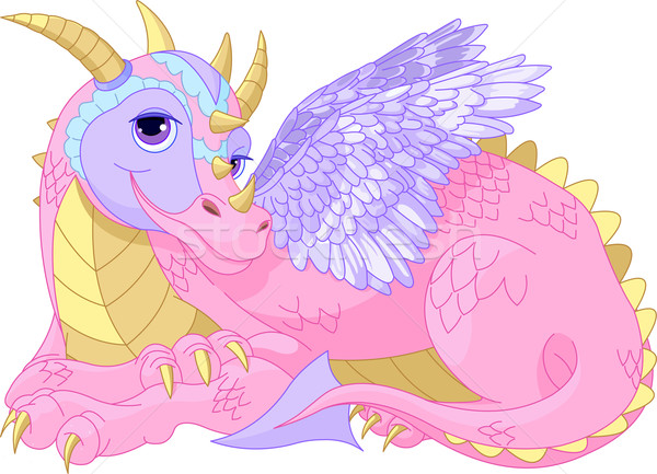Hermosa dama dragón ilustración Cartoon cabeza Foto stock © Dazdraperma