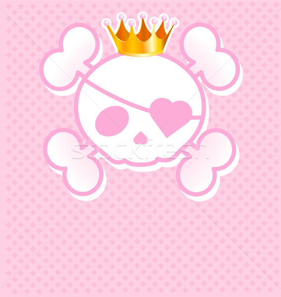 Stock photo: Pink Skull with crown